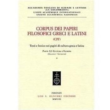 Corpus Dei Papiri Filosofici Greci E Latini