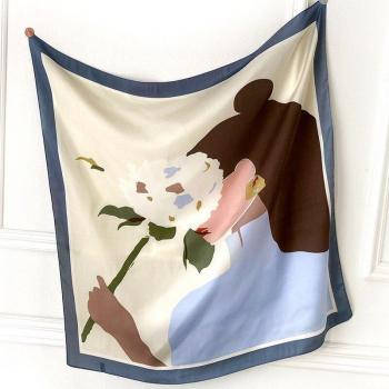 Foulard pour la tête en soie 70cm x 70cm
