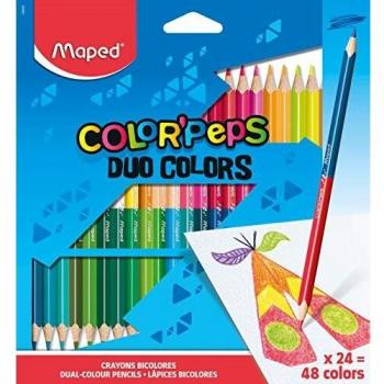 LAPIZ BICOLOR COLOR PEPSX24 ESTUCHE CART COLOR PEPS