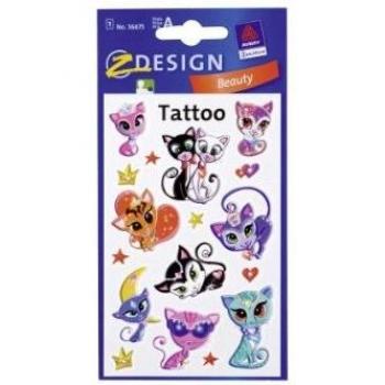 10 x Z-Design Tattoos 76x120mm, 1 Bogen Motiv Cats deluxe