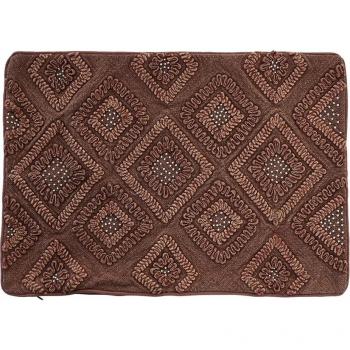 Couverture de Coussin Dkd Home Decor – Marron à Losanges, Dimensions 60x40 cm