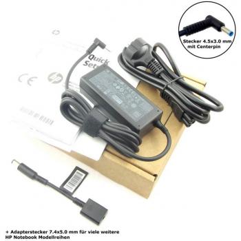 Cargador Original HP 65W, 19.5V, 3.33A, conector redondo 4.5 x 3.0 mm para 709985-002