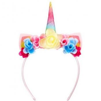 Magischer Einhorn Haarreif mit farbigem Horn