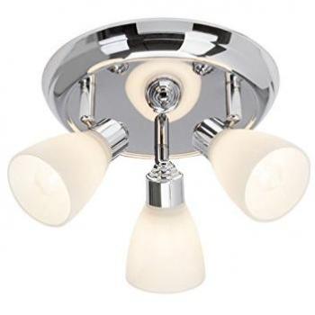 Kensington Lámpara de techo 3 brazos cromo/blanco