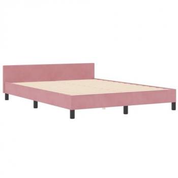 Estructura de cama 160x200 cm con cabecera en terciopelo rosa – vidaxl