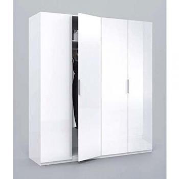 Armoire 4 portes en bois blanc