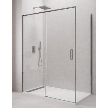 Mampara de Ducha Angular Allstone Cetus 1+1 Lateral Fijo 170x80 cm Cromo