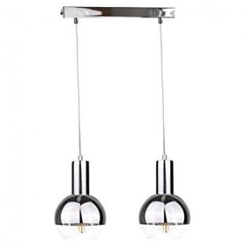 Silver Ice Bar Pendant Ceiling Light, 50cm, 2x E27