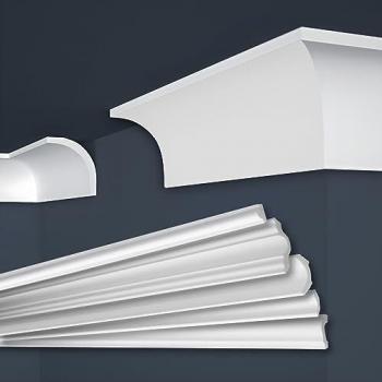 MARBET DESIGN Stuckleiste E-13, 40 Meter / 20 Leisten, XPS Styropor weiß