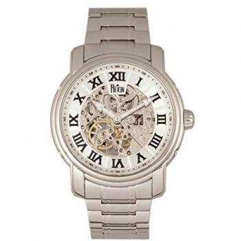 Reign Men's Kahn Automatic Skeleton Silver Steel Wristwatch