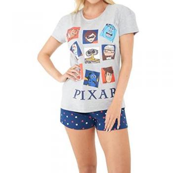 Women’s Disney-Pixar Pajama Set – Grey XL (Toy Story, Nemo, Monsters Inc)