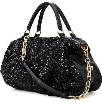 Women's Glitter Sequin Shoulder Bag with Zipper