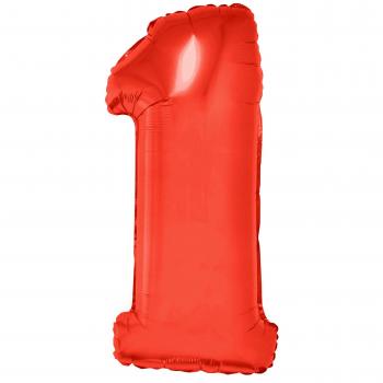 Roter Zahlen-Folienballon 1 m – Generique Edition