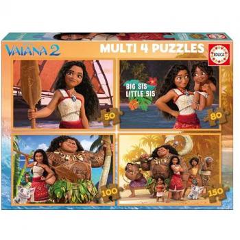 Puzzle Éduca Vaiana 3‑jeux – Puzzles de 50, 100 et 150 pièces pour enfants ≥5 ans