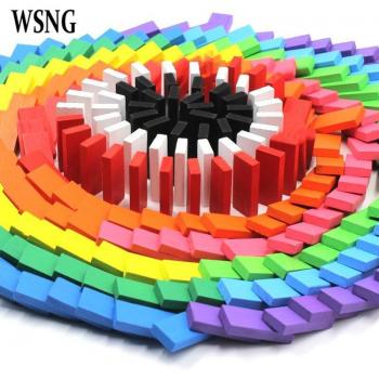 Juguete Educativo de Dominó Arcoíris WSNG100 – Bloques de Madera