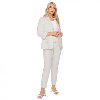 M&Co Light Beige Tie Waist Linen Trousers, Women's 14