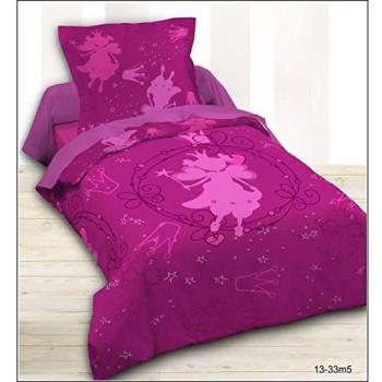 Parure de Lit Princesse 140x200 + Taie d’Oreiller Rose