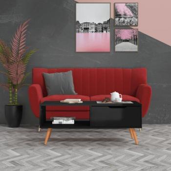Furniture Limited – Tavolino Lounge Nero Lucido 100x49,5x43 cm