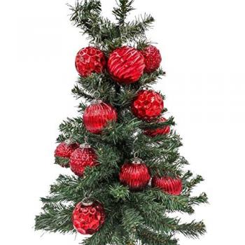 Elegante rote Weihnachtsbaumkugeln aus Glas 12er-Set 8cm