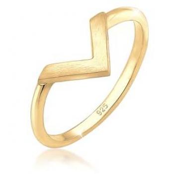 Elli 925 Silber Damenring V-Form Matt Minimal Trend 1 ct
