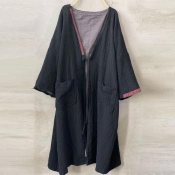 Johnature Solid Color Lace Up Cardigan for Autumn Winter