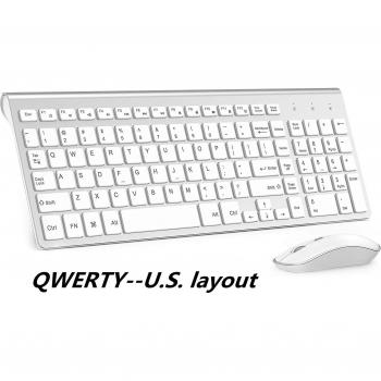 Pack clavier et souris 100 % numérique – Compatibilité iMac, PC, tablette – Blanc/Argent