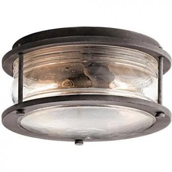 Ashland Bay 1 Light Bathroom Flush Outdoor Ceiling Light Zinc IP44