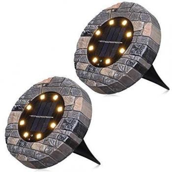 Warmweiße Solarbodenleuchten – 8 LED‑Kugeln mit langlebiger Akkulaufzeit