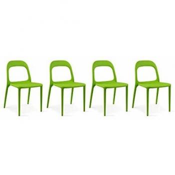 Lot de 4 chaises de jardin en plastique