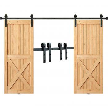 330LBS Barn Door Hardware Kit for Double Doors