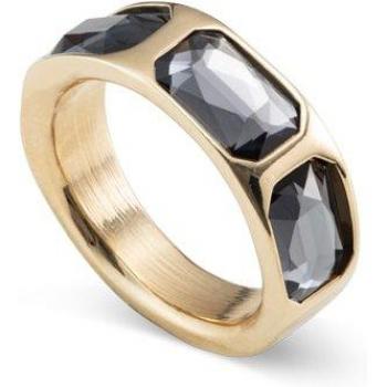 UNOde50 Dark Gray Triple Crystal Ring