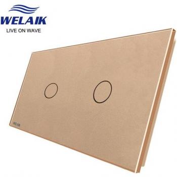 Control táctil Welaik, panel de vidrio negro/white, 2 polos
