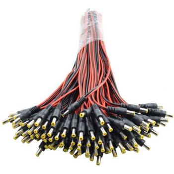 100PCS 5.5*2.1mm Male Female Power Plug 12V for CCTV Camera