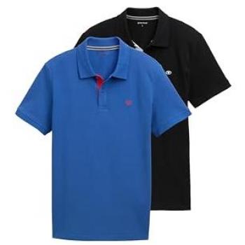 Tom Tailor Herren-Duo Polo – 2× Poloshirt, Größe L, Blau
