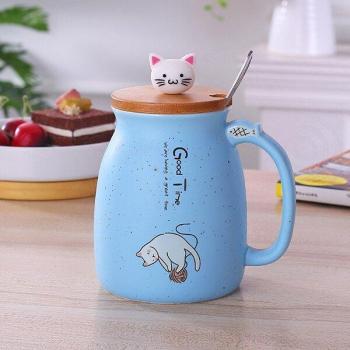 Colorful Cat Ceramic Mug for Kids