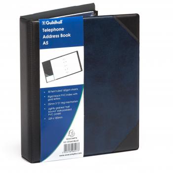 Exacompta Guildhall Telephone Address Book A-Z index A5 Blue