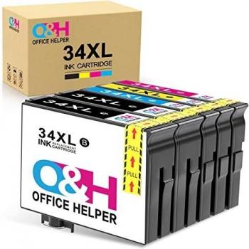 Tinta compatibles OFFICE HELPER 34 34XL para Epson WF-3725DWF WF-3720DWF