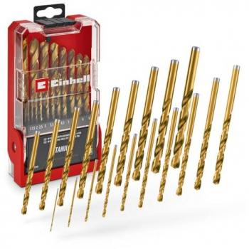 Einhell 19‑Piece High‑Speed Steel (HSS) Drill Bits, Titanium Coated