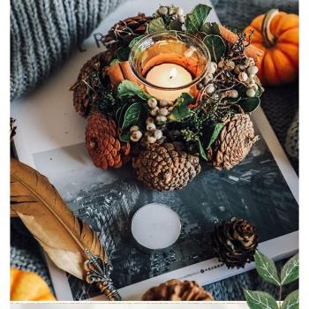 Christmas Pine Cone Candle Holder