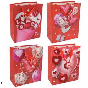 Buste Regalo Cuori San Valentino 6pz 18x23x10 cm