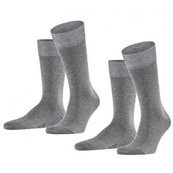 Falke Herren Socken Happy 2er-Pack Lichtgrau Größe 47-50