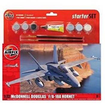 Airfix Mcdonnell Douglas F18 Hornet Starter Set 1/72 Scale