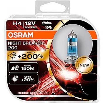 Lampada osram night breaker 200 h4 12v 60/55w p43t 2pz