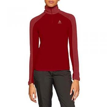 Odlo Damen Midlayer 1/2 Zip Royale Pullover – Streifen (Mesa Rosa) – Größe S