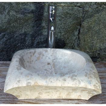 Beige Marmor Aufsatz-Waschbecken 40x40 cm