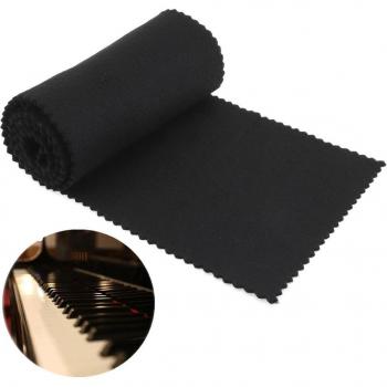 Protection de clavier 119x14 cm en nylon et coton noir pour piano 88 touches