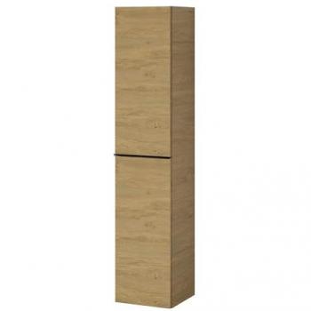 Armario Colgante Bernstein Columna de Almacenaje 35×170×35 cm Roble con Tirador Metal Negro