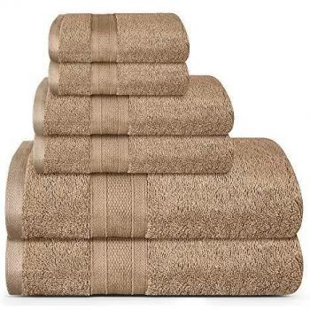TRIDENT Soft & Plush Bath Towels, 100% Cotton Feather Touch Towels, 6 Piece Set