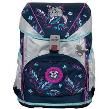 ErgoFlex Exklusiv 5‑Teil Set: Superflash Schulranzen, 38 cm, Silberglanz