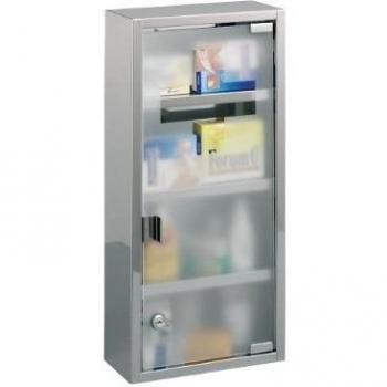 Zeller 18112 armoire à pharmacie en acier inoxydable, 27 x 12 x 57 cm